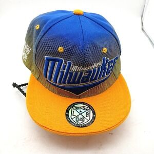 Vintage MLB Milwaukee Brewers LOGO Snapback Mesh Leader‎ of the Game LG Rare